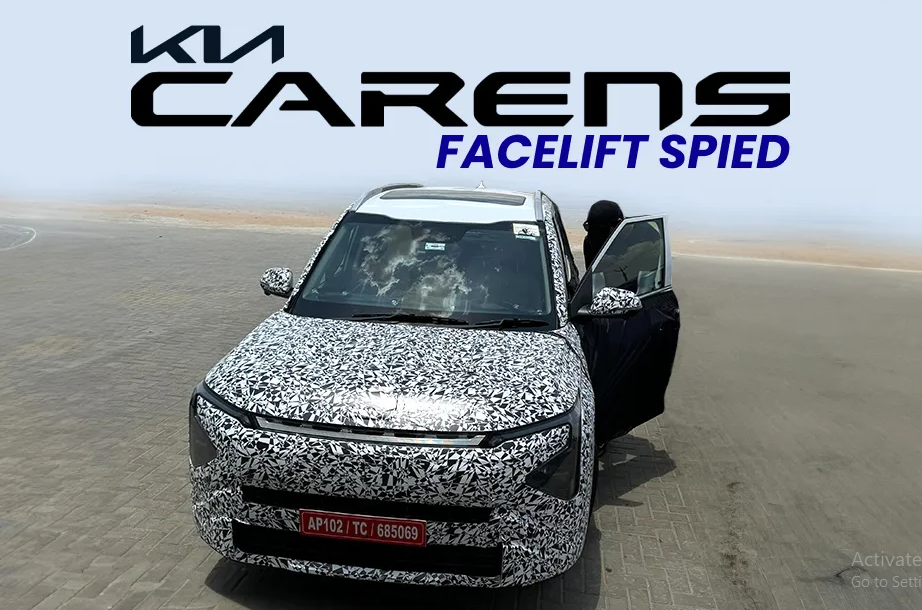 Kia Carens facelift front design leaked in new spy shots